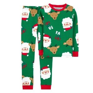 Carter’s Kids Santa Claus Reindeer Christmas Shirt Pants Pajamas